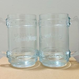 CAPTAIN MORGAN collectible heavy Rum Glass Tankard (2pcs)